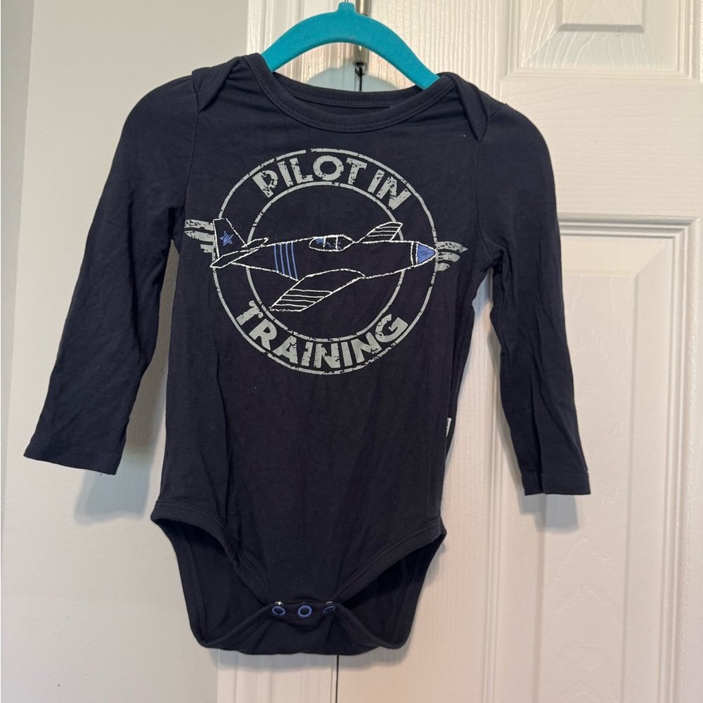 Little Sleepies Charcoal Limited Edition  'Pilot in Training' Bodysuit